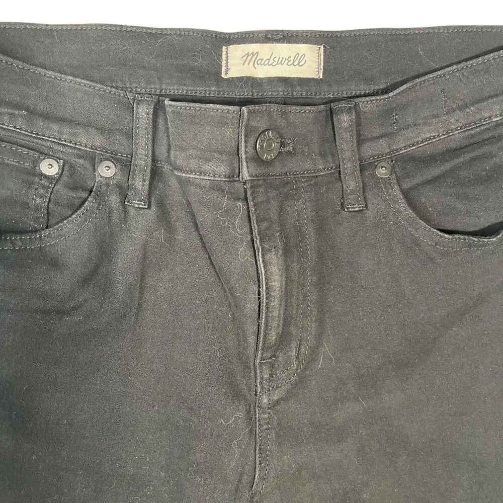 Madewell Women's Skinny Jeans 31 Plain Black High Rise, High Waisted 10”